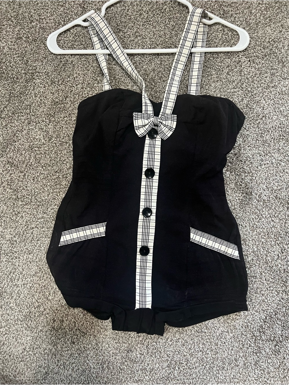 1950s-era "pin-up" style romper swimsuit ILGWU